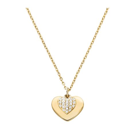 michael kors kette mkc1120an710|Michael Kors Love 14ct Gold Coloured Heart Duo Pendant .